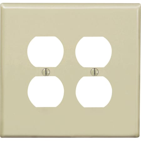 Leviton Leviton Midway Ivory 2 gang Nylon Duplex Wall Plate 1 pk 0PJ82-00I